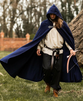 Wollumhang mit Wolfsschließe "Tjark"  - blau