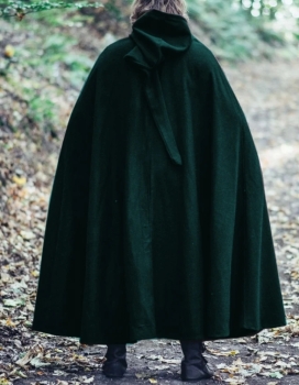 Wollumhang Ilmar"  lange Kapuze -Schließe - 160 cm Lang - grün