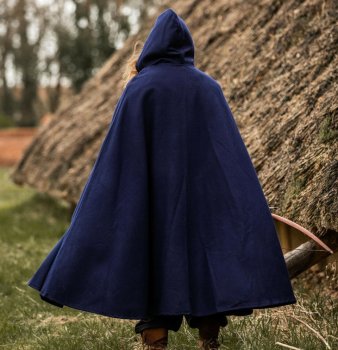 Preview: Wollumhang Tjark" mit  Wolfsschließe Länge 160 cm - blau