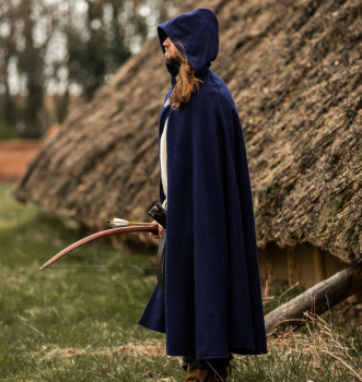 Preview: Wollumhang Tjark" mit  Wolfsschließe Länge 160 cm - blau