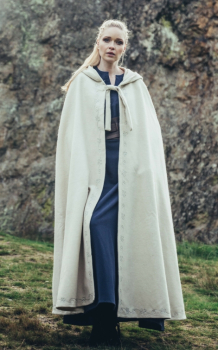 Preview: Wollumhang mit Stickerei "Alma" - natur