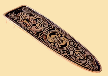 Keltische Gürtelspitze "Lagore"  - 3 cm  -  bronze