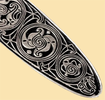 Preview: Keltische Gürtelspitze "Lagore"  - 3 cm  -  versilbert