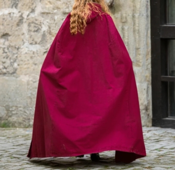 Preview: Mittelalter Umhang mit Stickerei "Erna" - rot
