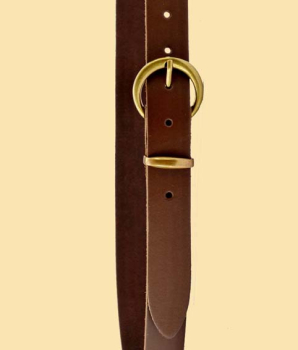 Preview: Klassischer Gürtel 3 cm - Spaltleder  - braun - schwerthalter -  Schnalle rund