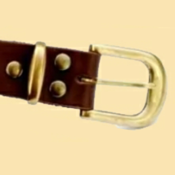 Preview: Klassischer Gürtel 3 cm - Spaltleder - braun - schwerthalter - Schnalle abgerundet