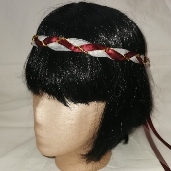 Jungfernband  – Organza - weinrot – Gold