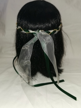 Preview: Jungfernband  – Organza - grün – Gold