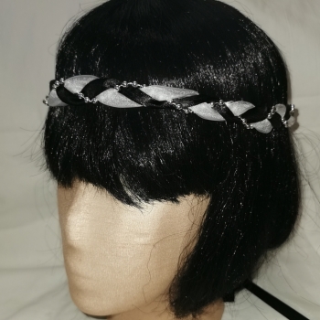 Jungfernband  – Organza - schwarz – Silber