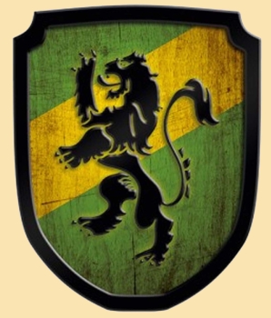 Löwe  -  grün  -  Wappenschild