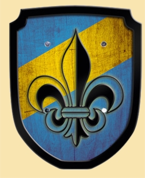 Lilie  -  blau  -  Wappenschild