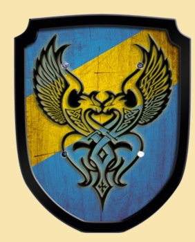 Phönix  -  blau  -  Wappenschild