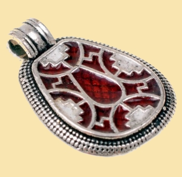 Cloisonné-Anhänger - aus Kent - versilbert