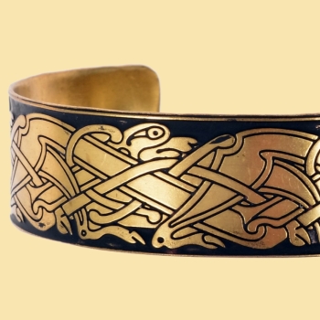 Preview: Messing-Armreifen  -  2 cm - Hunde  -  Messing