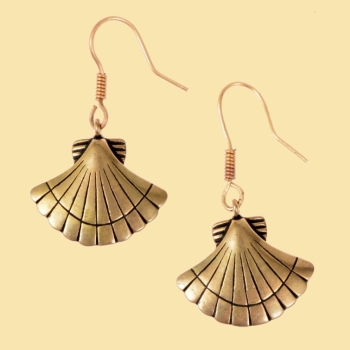 Preview: Mittelalter-Ohrringe  -  Muschel   - Bronze