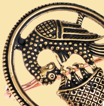 Preview: Mittelalterliche Fibel  -  Pelikan   -  Bronze