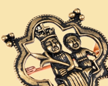 Preview: Mittelalter-Brosche  -  Madonna  -  Bronze