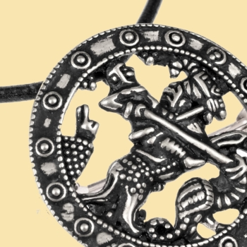 Preview: Mittelalterliche Brosche  -  St. Georg - versilbert