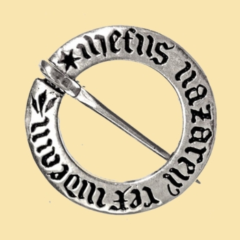 Fürspange mit Schriftzug - versilbert