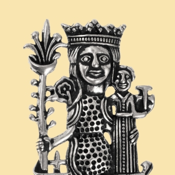 Preview: Pilgerabzeichen - Lady von Tombelaine - versilbert