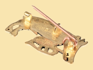 Preview: Pilgerzeichen  -  Schwein mit Dudelsack  - Bronze