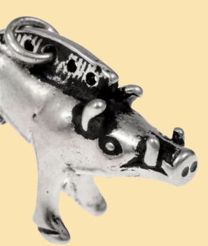 Preview: Keltischer Eber aus Bibracte  -  versilbert