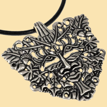 Großer Anhänger  "Grüner Mann" -  versilbert