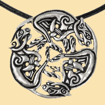 Anhänger  "Cwn Annwn"-  versilbert