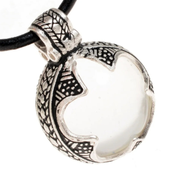 Preview: Bergkristall-Perle der Wikinger - S - versilbert