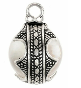 Preview: Bergkristall-Perle der Wikinger - M - versilbert