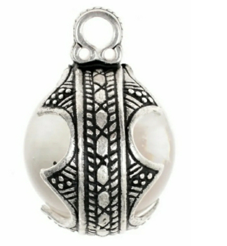 Preview: Bergkristall-Perle der Wikinger - L - versilbert