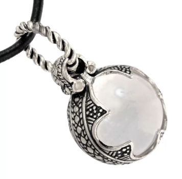 Preview: Bergkristall-Anhänger der Wikinger - 18 mm - versilbert