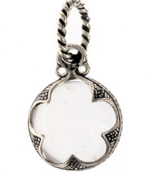 Preview: Bergkristall-Anhänger der Wikinger - 18 mm - versilbert