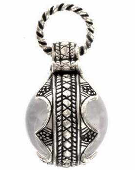 Preview: Bergkristall-Anhänger der Wikinger - 22 mm - versilbert