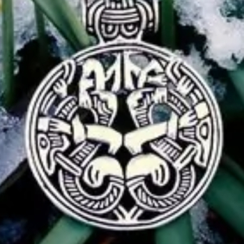 Preview: Wikinger Greiftier-Amulett von Vårby - versilbert