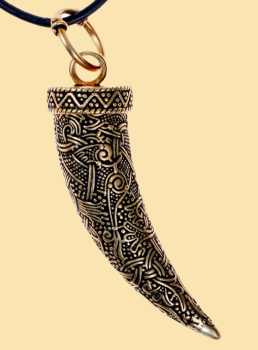 Amulett "Zahn des Fenrir" aus Bronze