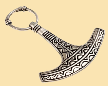 Axt-Hammer des Ukko  - versilbert