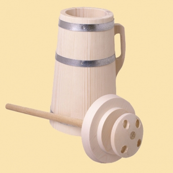 Preview: Butterfass aus Fichtenholz- ca. 3,8 Liter
