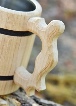 Preview: Bierkrug aus Eichenholz  - ca. 17 x 14 cm