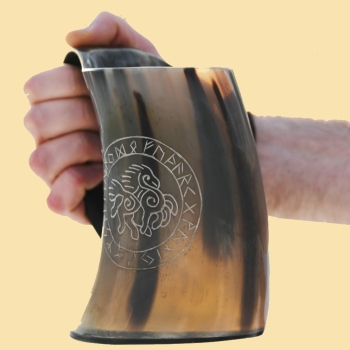 Preview: Bierkrug aus Horn - Sleipnir