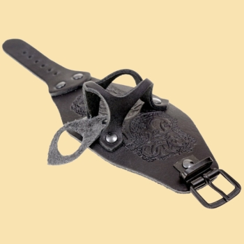 Preview: Armband mit Trankflasche – geprägt  - schwarz