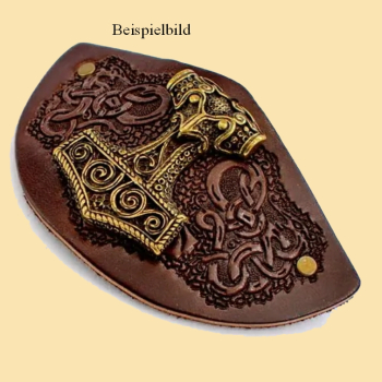 Haarspange mit großem Beschlag / Clip - schwarz - Thorshammer