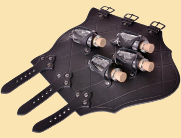 Armschützer mit vier Trankflaschen - schwarz