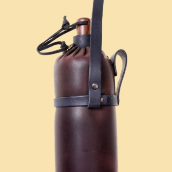Preview: Leder-Trinkflasche  - 1 Liter  -   braun