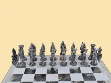 Preview: Zinnschach Ritter - Landschaft - 32 Zinnfiguren