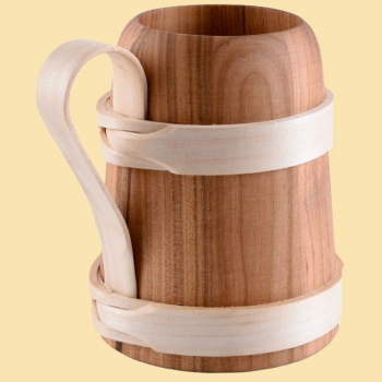 Preview: Bierkrug aus Holz - ca. 0,5 Liter
