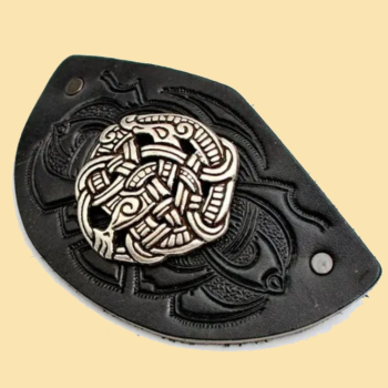 Haarspange mit großem Beschlag / Clip - schwarz - Wikinger