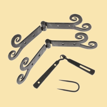 Preview: Scharnier-Set  -  Eingerollte Enden  -  mit Haspe