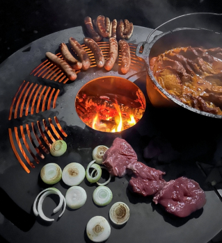 Preview: Feuerplatte/Grillplatte für Feuertonne -  Ø 80 cm -  Stahl