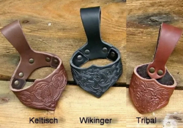 Preview: Trinkhornhalter - geprägt - braun - Größe 4